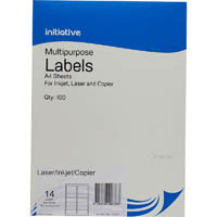 initiative multi-purpose labels 14up 65gsm 99.1 x 38.1mm pack 100