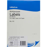 initiative multi-purpose labels 16up 65gsm 99.1 x 34mm pack 100