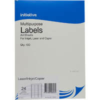 initiative multi-purpose labels 24up 65gsm 64 x 33.8mm pack 100
