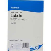 initiative multi-purpose labels 65up 65gsm 38.1 x 21.2mm pack 100