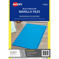 avery 88222 manilla folder foolscap blue pack 20