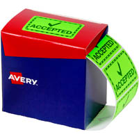 avery 932620 message label accepted 75 x 48.8mm fluoro green pack 1500