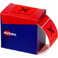 avery 932623 message label rejected 75 x 74.2mm fluoro red pack 1000