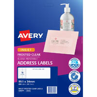 avery 936006 j8562 address label frosted clear inkjet 16up clear pack 25