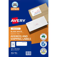 avery 936109 j8157 address labels inkjet 33up white pack 25