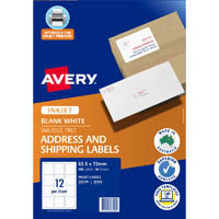 avery 936116 j8164 address labels inkjet 12up white pack 50