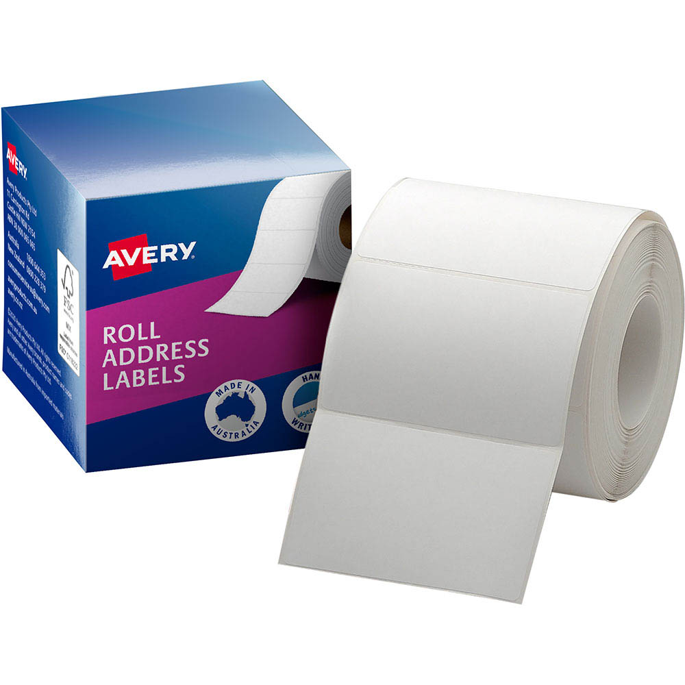 Image for AVERY 937105 ADDRESS LABEL 78 X 48MM ROLL WHITE BOX 500 from Mercury Business Supplies