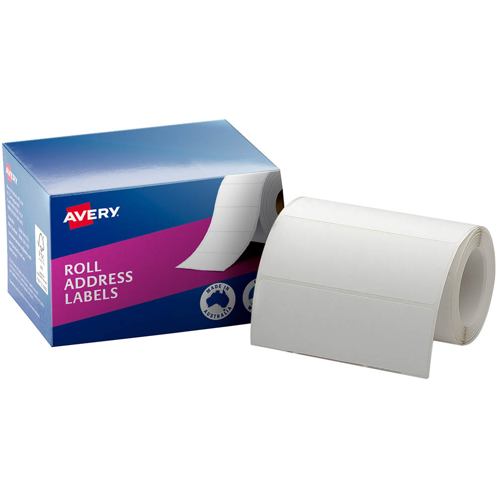 Image for AVERY 937108 ADDRESS LABEL 102 X 36MM ROLL WHITE BOX 250 from Mercury Business Supplies