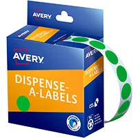 avery 937375 round label dispenser 14mm green box 1050