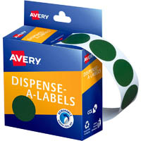avery 937246 round label dispenser 24mm green box 500