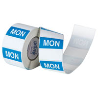 avery 937336 removable day label monday 40 x 40mm blue/white box 500