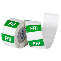 avery 937340 removable day label friday 40 x 40mm green/white box 500