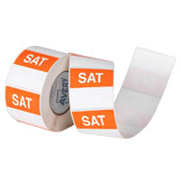 avery 937341 removable day label saturday 40 x 40mm orange/white box 500