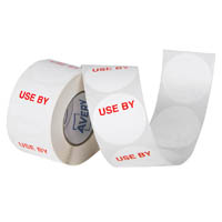 avery 937344 removable use by label 40mm white/red box 500