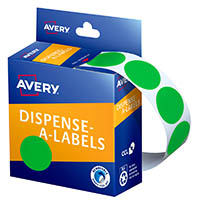 avery 937376 round label dispenser 24mm green box 500