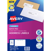 avery 959001 l7160 quick peel address label with sure feed laser 21up white pack 100