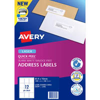 avery 959005 l7164 quick peel address label with sure feed laser 12up white pack 100