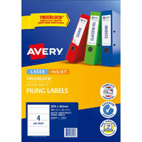 avery 959035 l7171 trueblock filing labels laser/inkjet 4up white pack 25