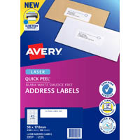 avery 959061 l7156 quick peel address label with sure feed laser 45up white pack 100