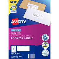 avery 959062 l7158 quick peel address label with sure feed laser 30up white pack 100
