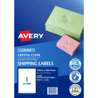 avery 958064 l7567 crystal clear shipping label laser clear 1up pack 10