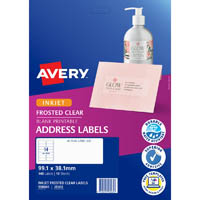 avery 958065 j8563 frosted clear address label inkjet clear 14up pack 10