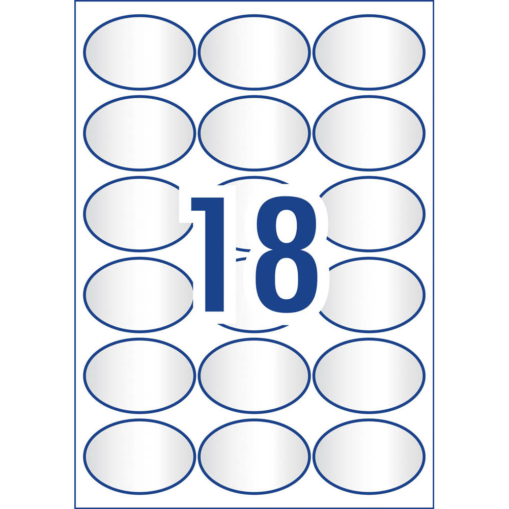 AVERY 959165 L6024C MULTI-PURPOSE LABELS OVAL CLEAR PACK 18 |  | 7022030i