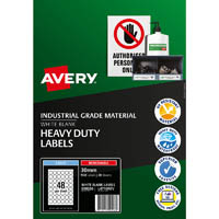 avery 959206 removable heavy-duty labels 30mm white pack 20