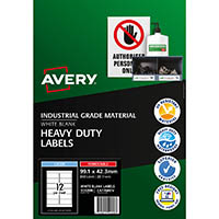 avery 959208 removable heavy-duty labels 99.1 x 42.3mm white pack 20