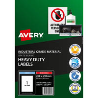 avery 959211 removable heavy-duty labels 210 x 297mm white pack 20