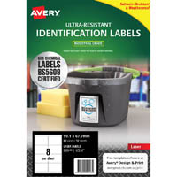 avery 959243 ultra-resistant outdoor labels 99.1 x 67.7mm white pack 10