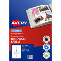 avery 959769 l7769 photo quality multi-purpose label laser 4up gloss white pack 25
