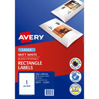 avery 959770 l7167cl multi-purpose photo quality label laser 1up matt white pack 20