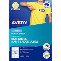 avery kids fabric name badge labels 72 x 30mm white 140 labels