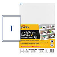 Image for AVERY 983000 CLASSROOM LABELS 199.6 X 289.1MM WHITE PACK 20 from Challenge Office Supplies