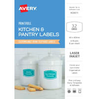 avery ae9011 printable kitchen and pantry labels 60 x 40mm textured white pack 32
