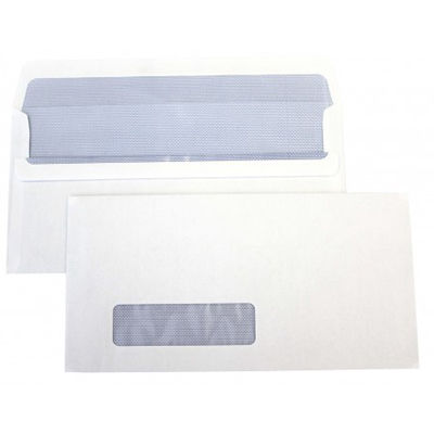 Image for CUMBERLAND DL ENVELOPES SECRETIVE WALLET WINDOWFACE SELF SEAL EASY OPEN 80GSM 110 X 220MM WHITE BOX 500 from Challenge Office Supplies