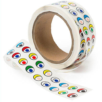 Image for EDUCATIONAL COLOURS ADHESIVE EYES ASSORTED ROLL 2000 from Clipboard Stationers & Art Supplies