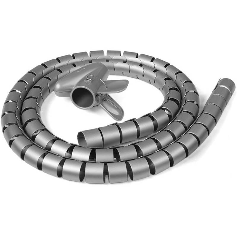 Image for SYLEX SPIRAL CABLE MANAGEMENT ZIPPER 1500MM GREY from That Office Place PICTON