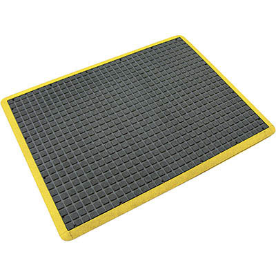 Image for AIR GRID ANTI-FATIGUE MAT 600 X 900MM BLACK/YELLOW BORDER from Challenge Office Supplies