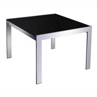 rapidline glass coffee table 600 x 600mm black/chrome