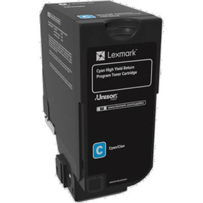 Image for LEXMARK 74C6HC0 TONER CARTRIDGE HIGH YIELD CYAN from Clipboard Stationers & Art Supplies