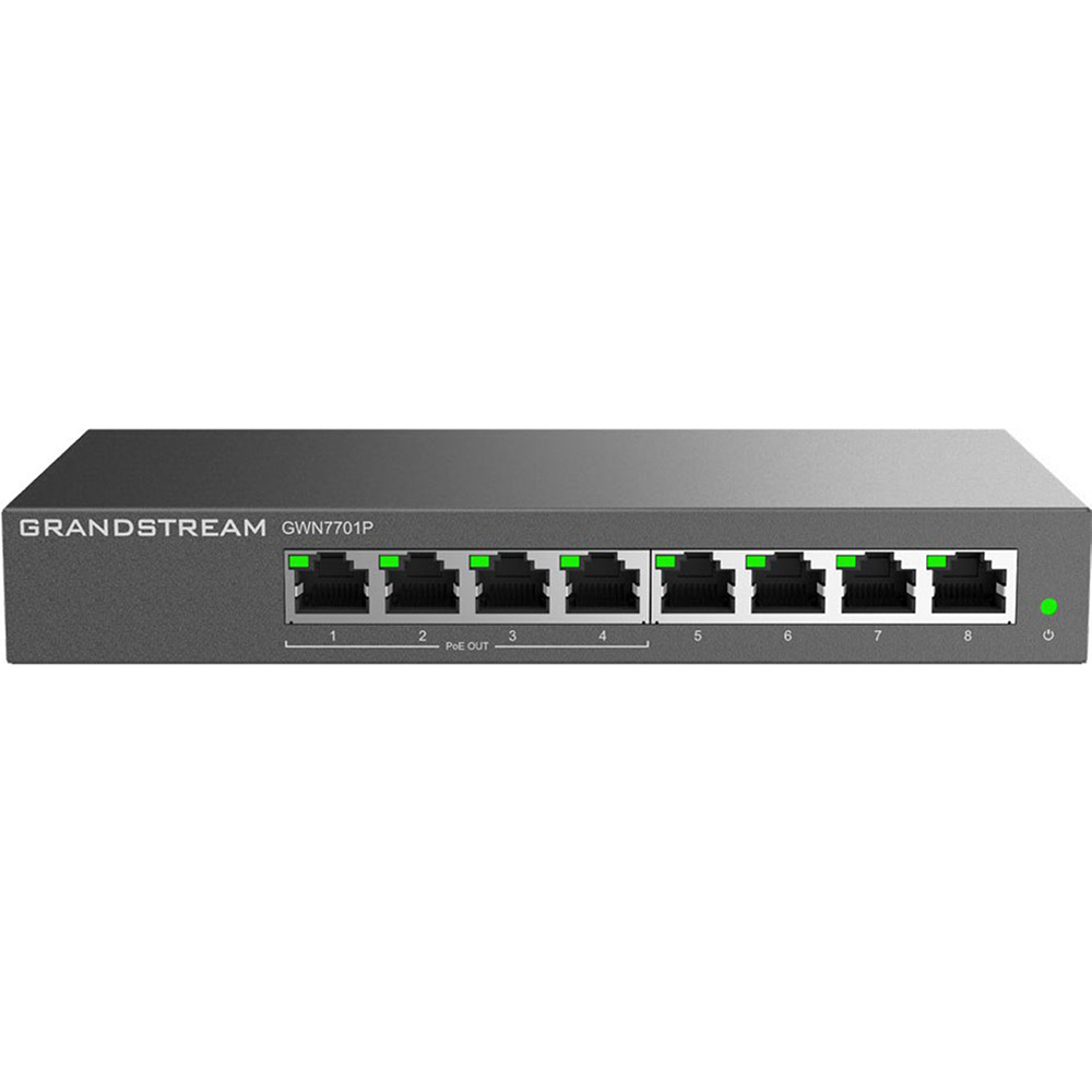 Image for GRANDSTREAM GWN7701P NETWORK SWITCH UNMANAGED 8 PORT 4 POE BLACK from SNOWS OFFICE SUPPLIES - Brisbane Family Company