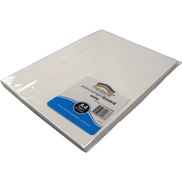 Image for RAINBOW PARCHMENT BOARD A4 180GSM WHITE PACK 50 from Office Heaven