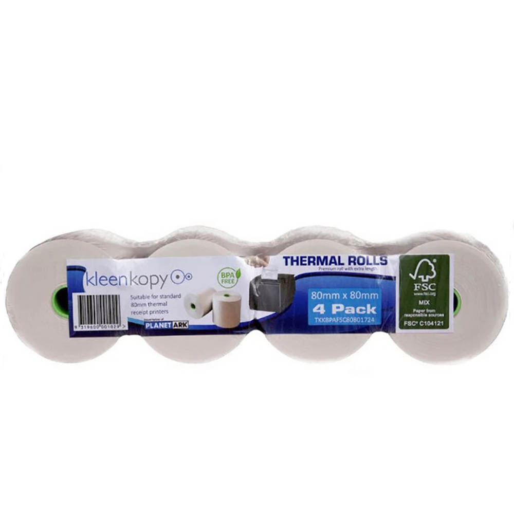 Image for ALLIANCE PAPER THERMAL ROLL 80 X 80 X 17 MM BPA FREE PACK 4 from BusinessWorld Computer & Stationery Warehouse