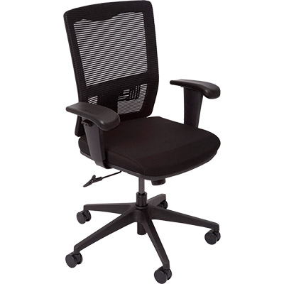 Image for INITIATIVE DELUXE OPERATOR CHAIR MEDIUM MESH BACK ARMS BLACK from Australian Stationery Supplies