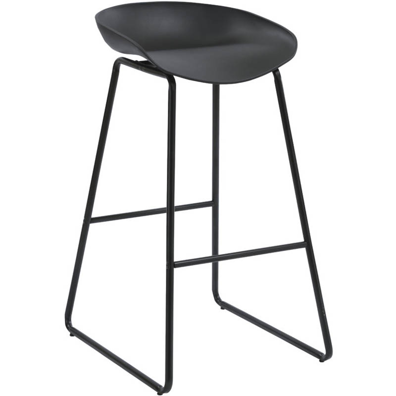 Image for RAPIDLINE ARIES BARSTOOL BLACK POWDER-COATED FRAME WITH POLYPROPYLENE SHELL SEAT BLACK from That Office Place PICTON