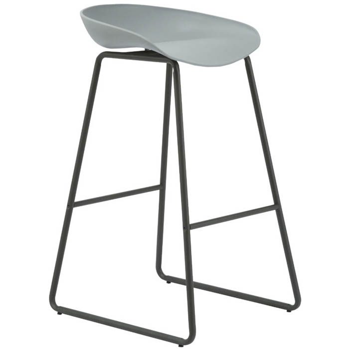 Image for RAPIDLINE ARIES BARSTOOL BLACK POWDER-COATED FRAME WITH POLYPROPYLENE SHELL SEAT GREY from Eastland Office Supplies