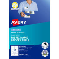 avery 980040 l7427 fabric name badge labels 10up white pack 15