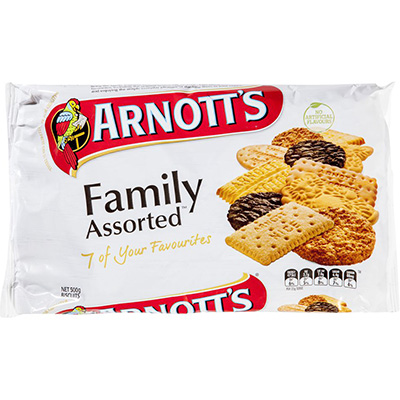 Image for ARNOTTS FAMILY ASSORTED BISCUITS 500G from Prime Office Supplies
